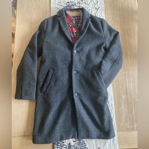 Old Navy Glen Plaid Top Coat Wool Blend